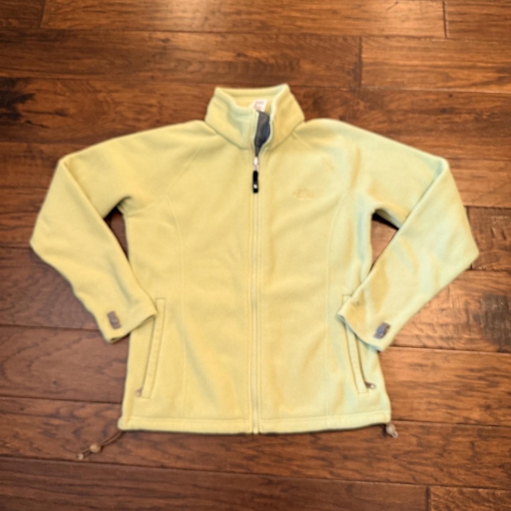 The North Face Jacket Womens Medium Light Green Fleece Full Zip Hiking Pockets